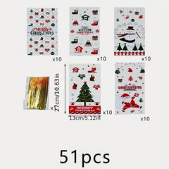 50pcs Christmas Party Candy Bags with 1 Pack Of Ties