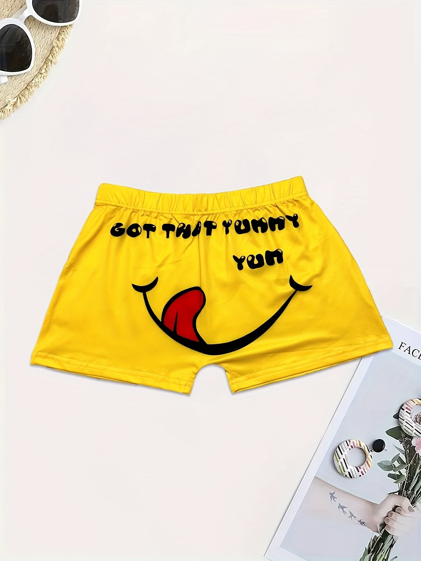 Casual Letter Print Skinny Yoga Shorts