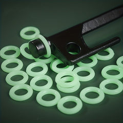 10pcs Green Reflective Polyester Round Shim for Nighttime Visibility