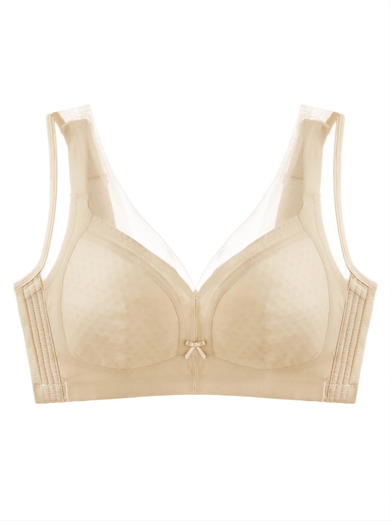 Women's Solid Full Cover Cup Bra Comfortable Wide Shoulder Strap Bra