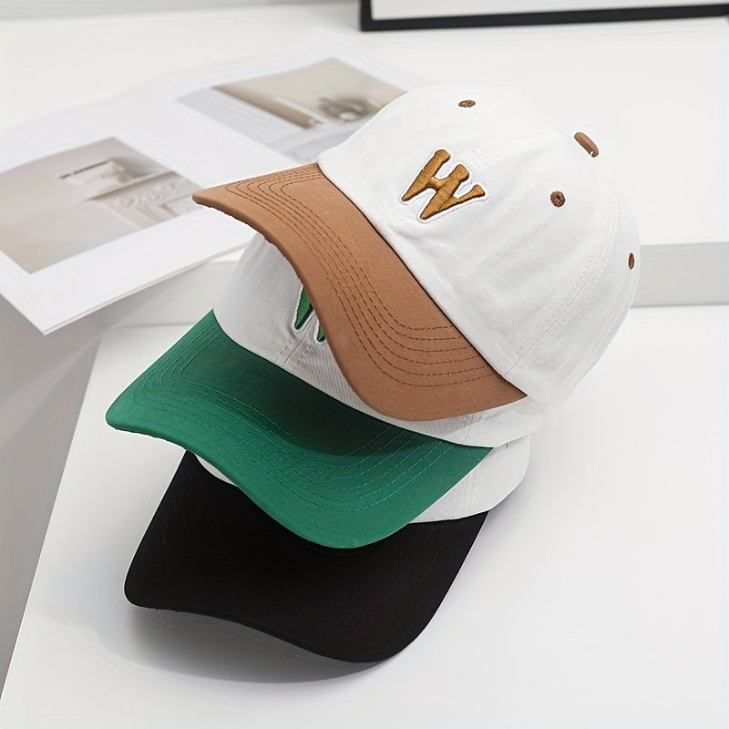 Adjustable Summer Casual Mens Peaked Cap With Letter W Embroidery