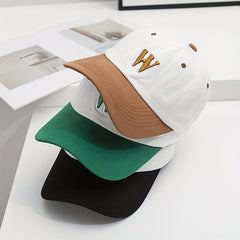 Adjustable Summer Casual Mens Peaked Cap With Letter W Embroidery