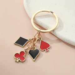 Heart Spade Enamel Keychain Bag Charm Women Girls Gift