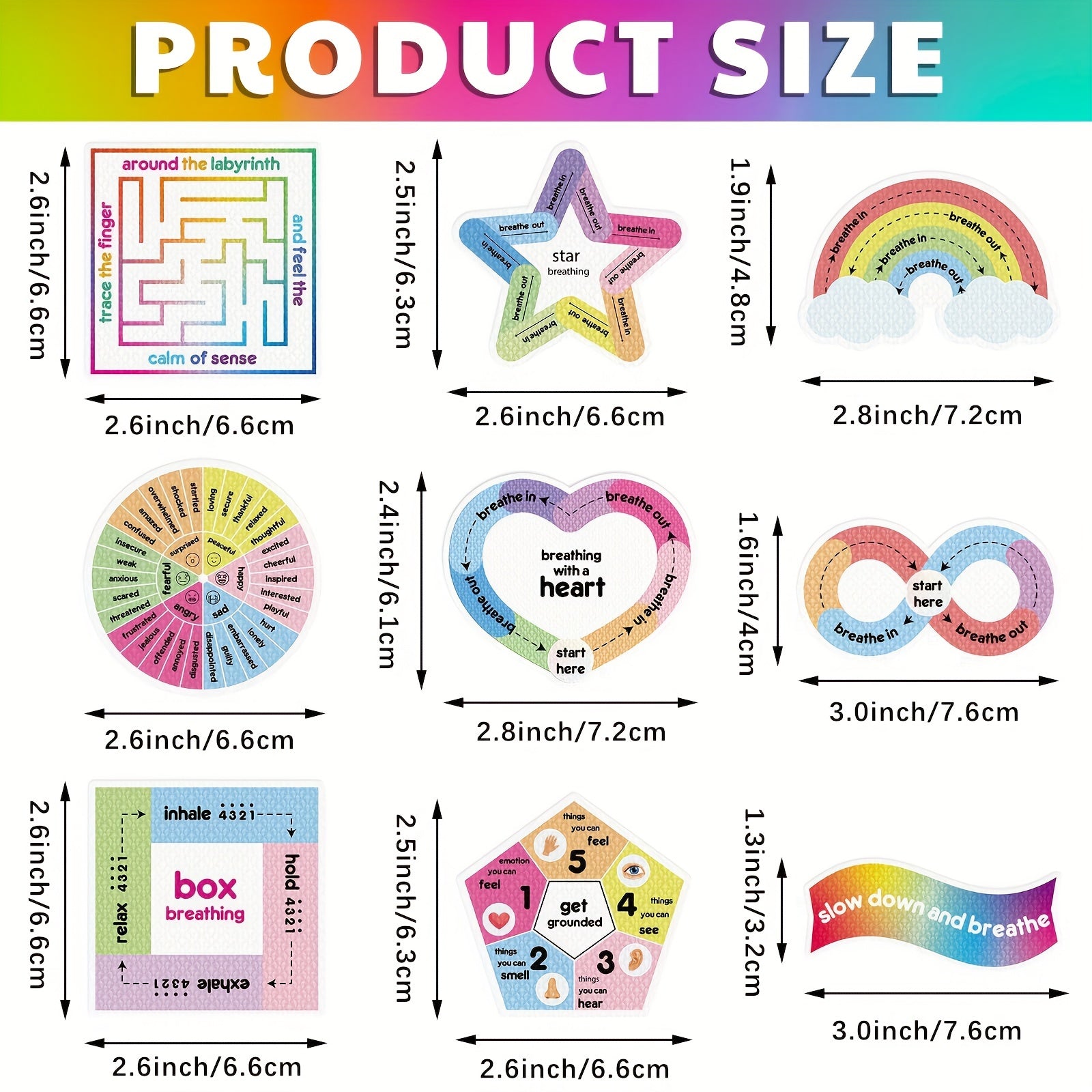 Pressure Relief Stickers Student Anxiety Sensory Calming Stripe Stickers