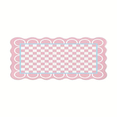 Wavy Plaid Kitchen Rug Anti Slip Carpet Absorbent Bath Mat