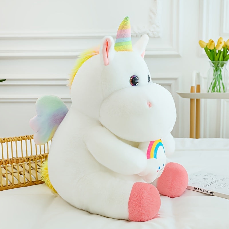 Calf Unicorn Doll Pillow Plush Toy With Wings Sofa Decoration