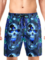 Men's Broken Skulls Shorts with Pockets