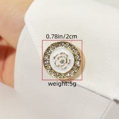 2pcs Rose Shirt Button Decoration Set Unisex Flutter Buttons