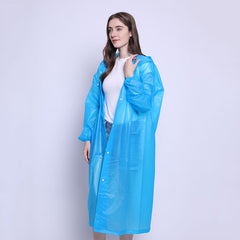 Waterproof Reusable Raincoat with Adjustable Hood for Outdoor Activities