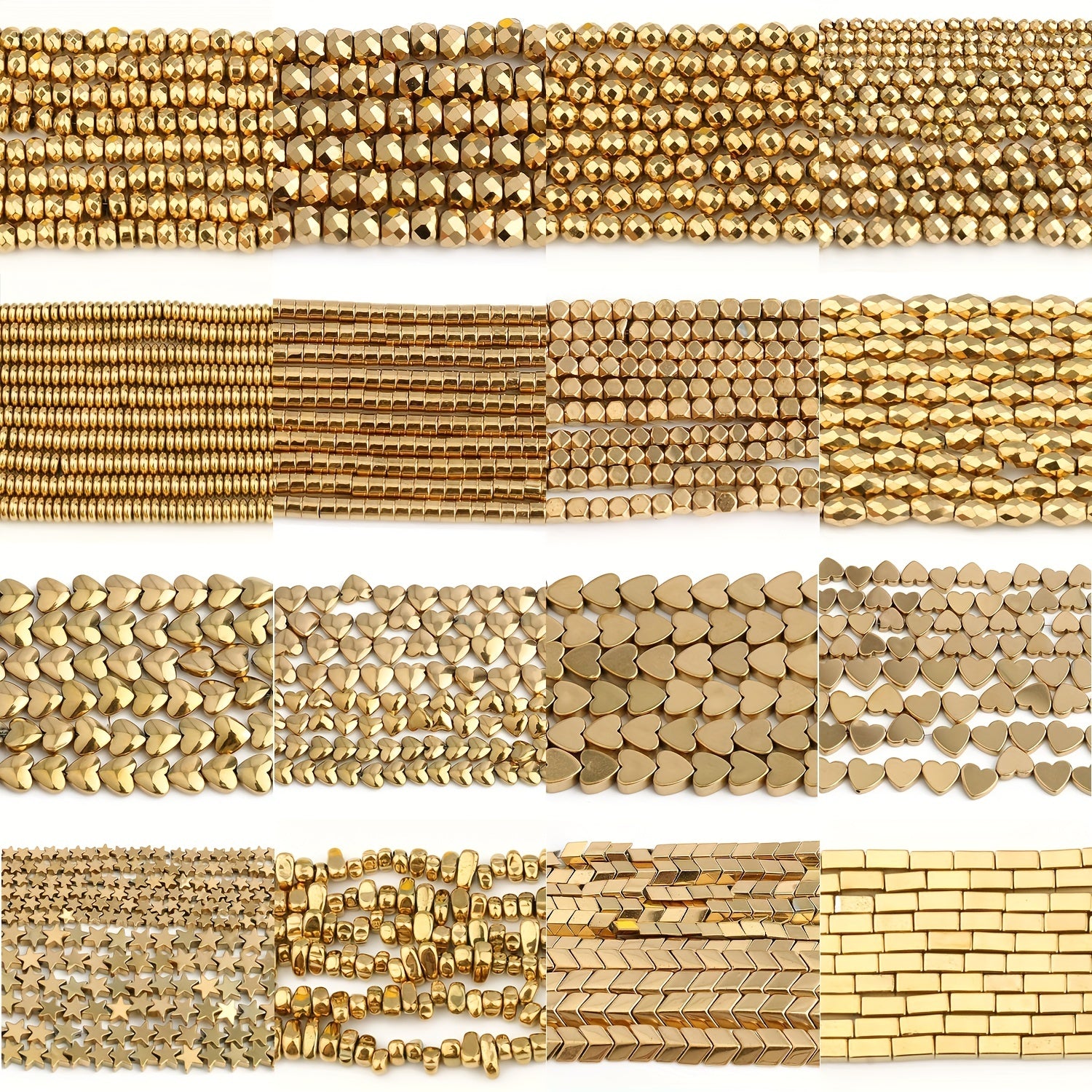 High Retention Natural Golden Hematite Beads Strand DIY Jewelry Making