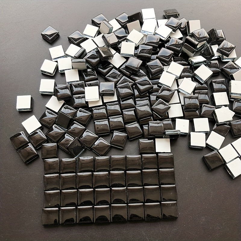 105pcs 1.0cm Colorful Glass Mosaic Tiles for DIY Crafts