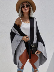 Colorblock Bat Sleeve Cardigan