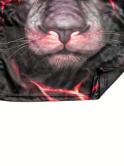 Kids' Lion & Lightning 3D Print T Shirt Short Sleeve Tee
