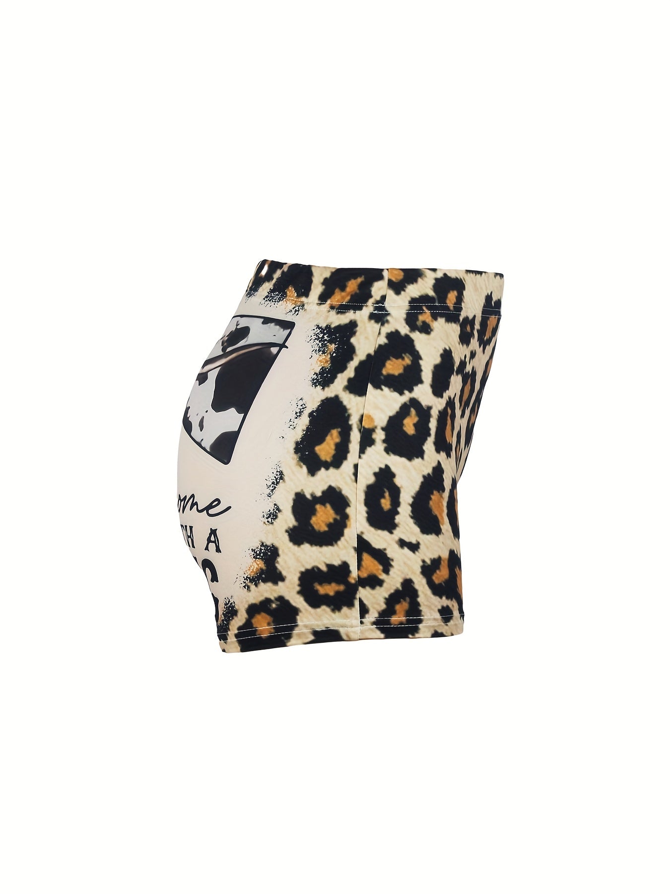 Cow Skull Print Skinny Shorts for Women