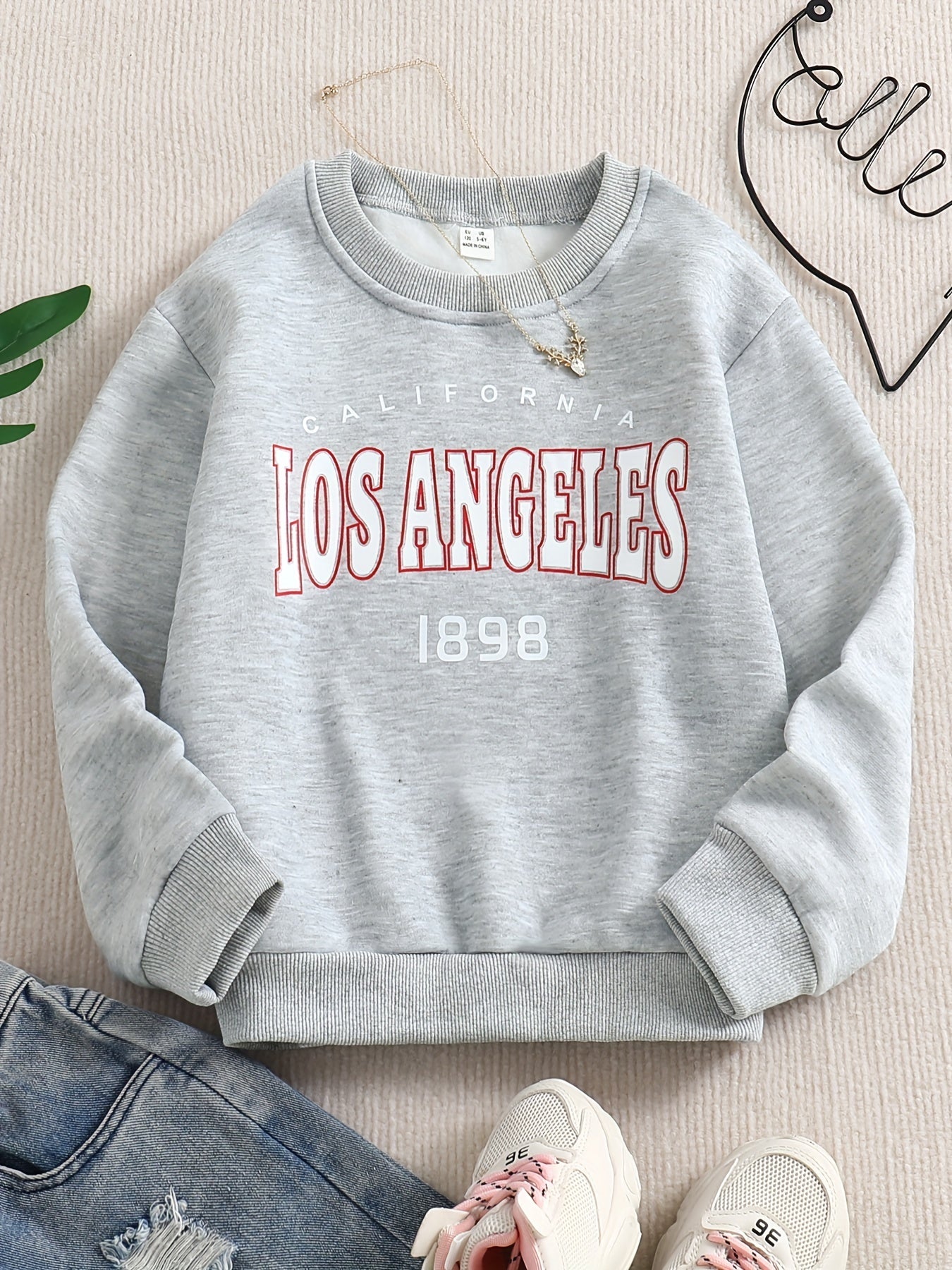 Girl's LOS ANGELES Crew Neck Sweatshirt Top