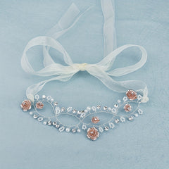 Rose & Faux Pearl Hair Band for Bride