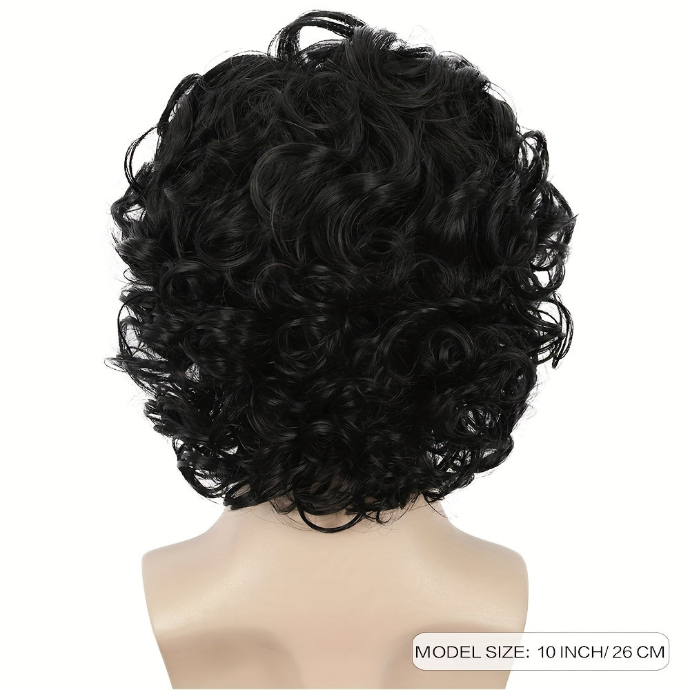 Men's Short Curly Wig for Daily Wear Party