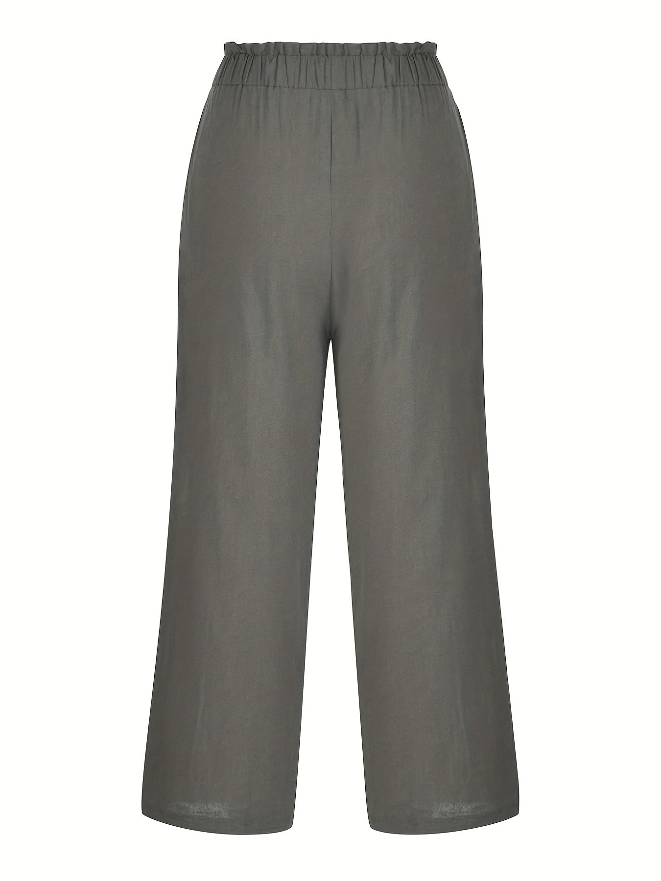 Elastic Waist Button Decor Pants for Women