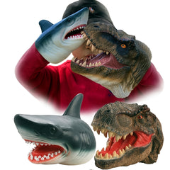 Large Dino Hand Puppets: Funny & Scared Dino Heads for Role Play