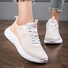 Women's Lace Up Running Shoes Breathable Anti-Slip Sports Sneakers