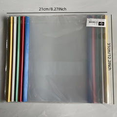 10pcs A4 Transparent Rod Clip Data Storage Triangle File Folder Plastic