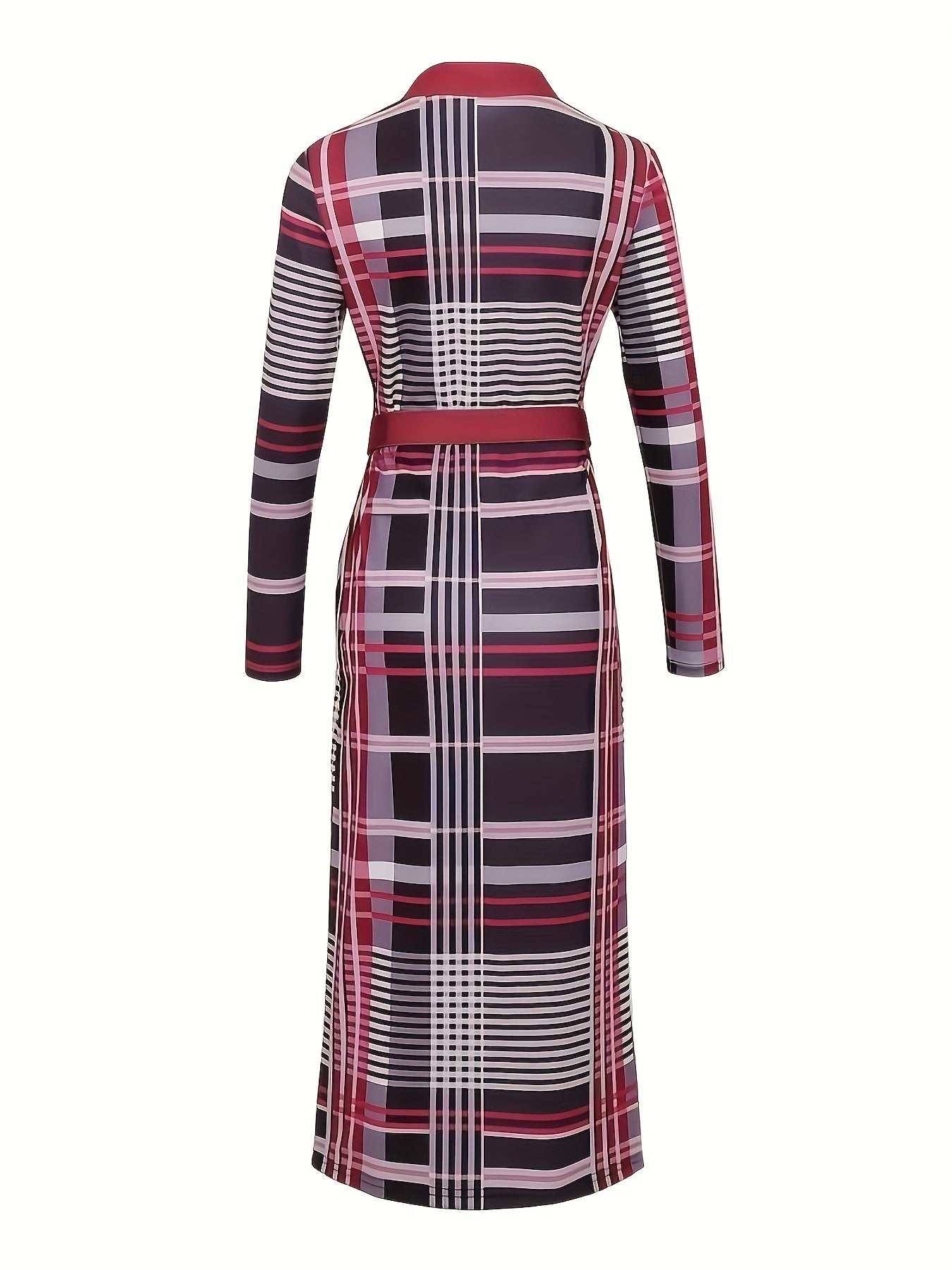 Polka Dot Bodycon V Neck Long Sleeve Dress