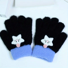 Kids Winter Plush Cartoon Touch Screen Gloves Ages 3-7