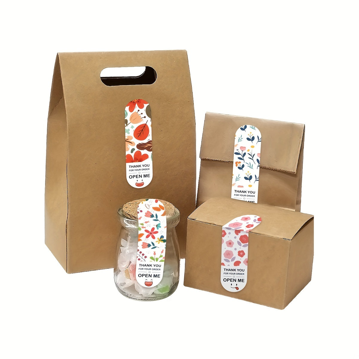 Rectangle Box Seal Sticker Business Packaging Sealing Stickers