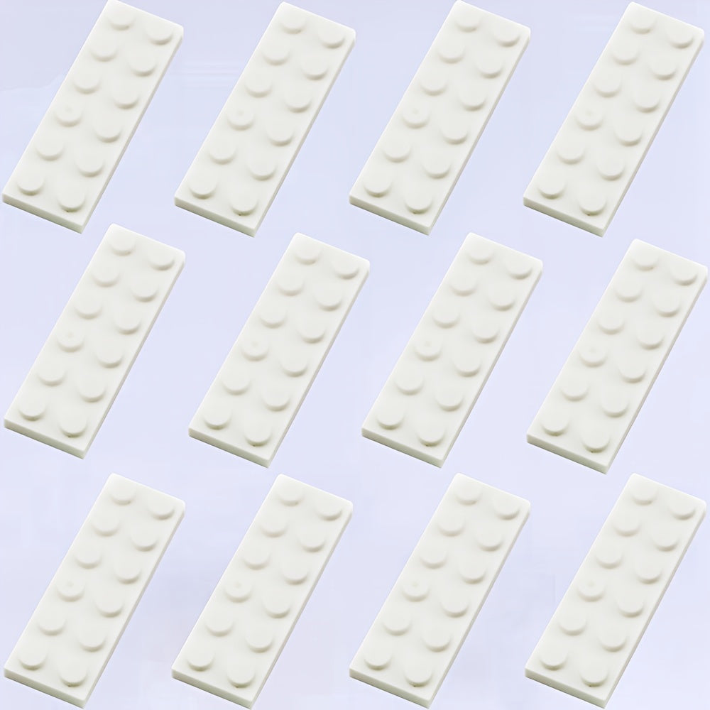 12pcs Building Block Set 2x6 Low Wall Flat Bricks Assorted Colors