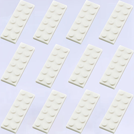 12pcs Building Block Set 2x6 Low Wall Flat Bricks Assorted Colors