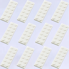 12pcs Building Block Set 2x6 Low Wall Flat Bricks Assorted Colors
