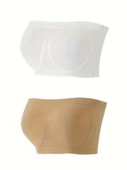 2 Pack Plus Size Seamless Bandeau Bra Set