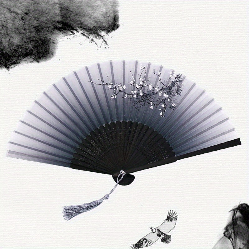 1pc Folding Fan Bamboo Ancient Style Fan Chinese Style Small Fan Gift For Men