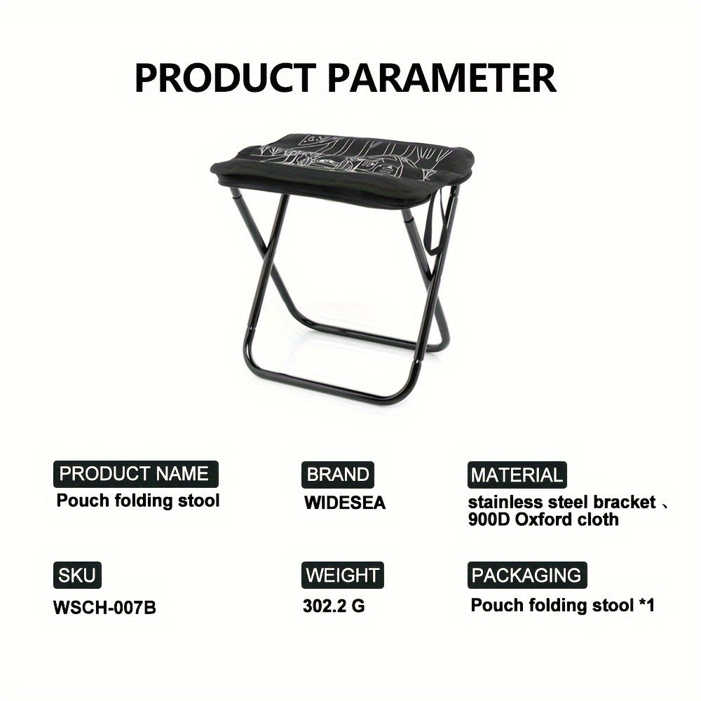 Widesea Foldable Stool For Camping Hiking Travel Outdoor Fishing