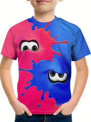 Boy's Funny Cartoon Pattern T shirt for Summer