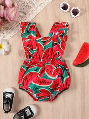 Toddler Baby Girl Butterfly Print Ruffle Onesies Romper