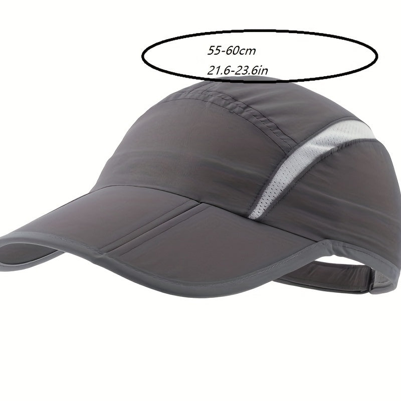 Foldable Mesh Sports Hat with Reflective Stripes for Men
