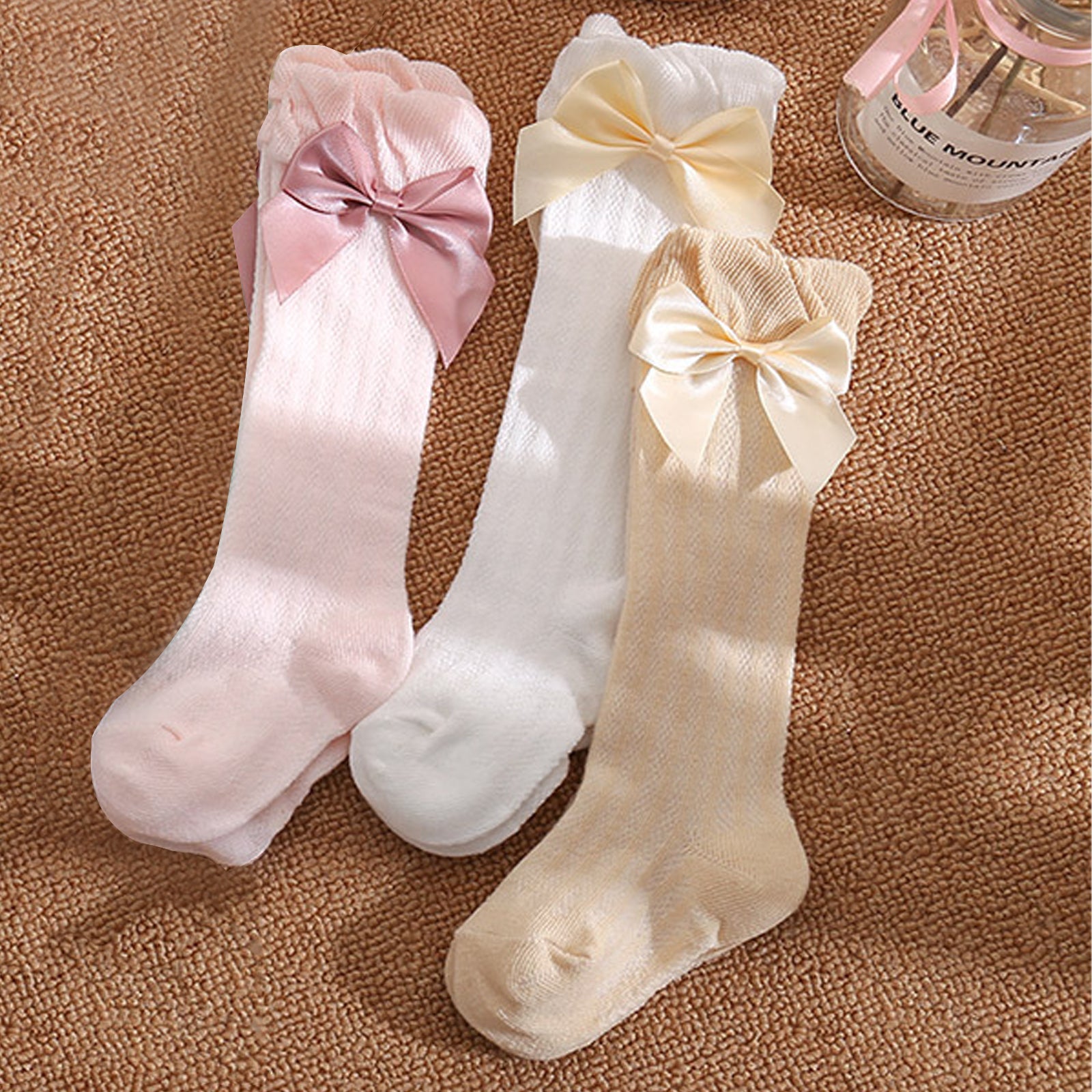 Cozy Bow Socks for Babies Toddlers Kids - Warm & Stylish
