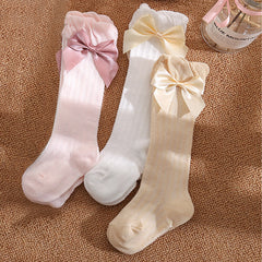 Cozy Bow Socks for Babies Toddlers Kids - Warm & Stylish
