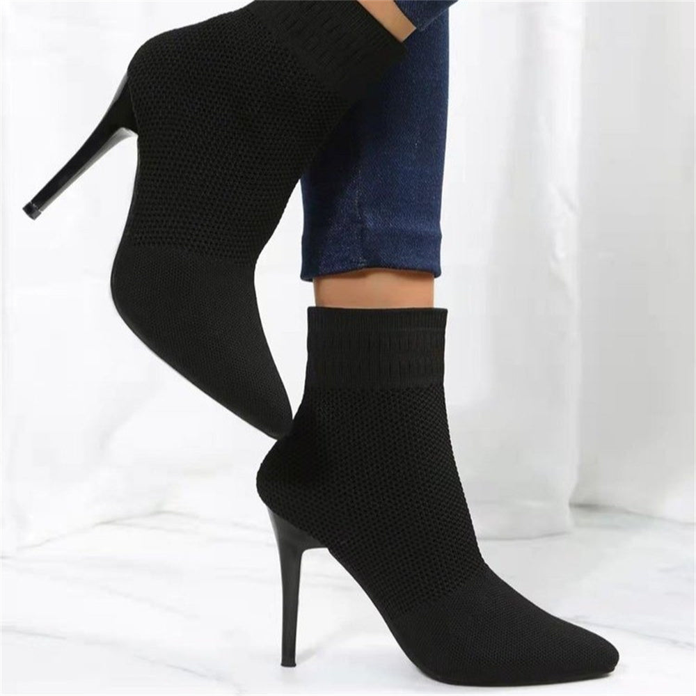 Women Stiletto Heel Ankle Sock Boots