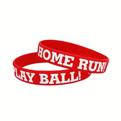 Baseball & Softball Silicone Bracelet Cheer Up Play Ball Sports Bracelet