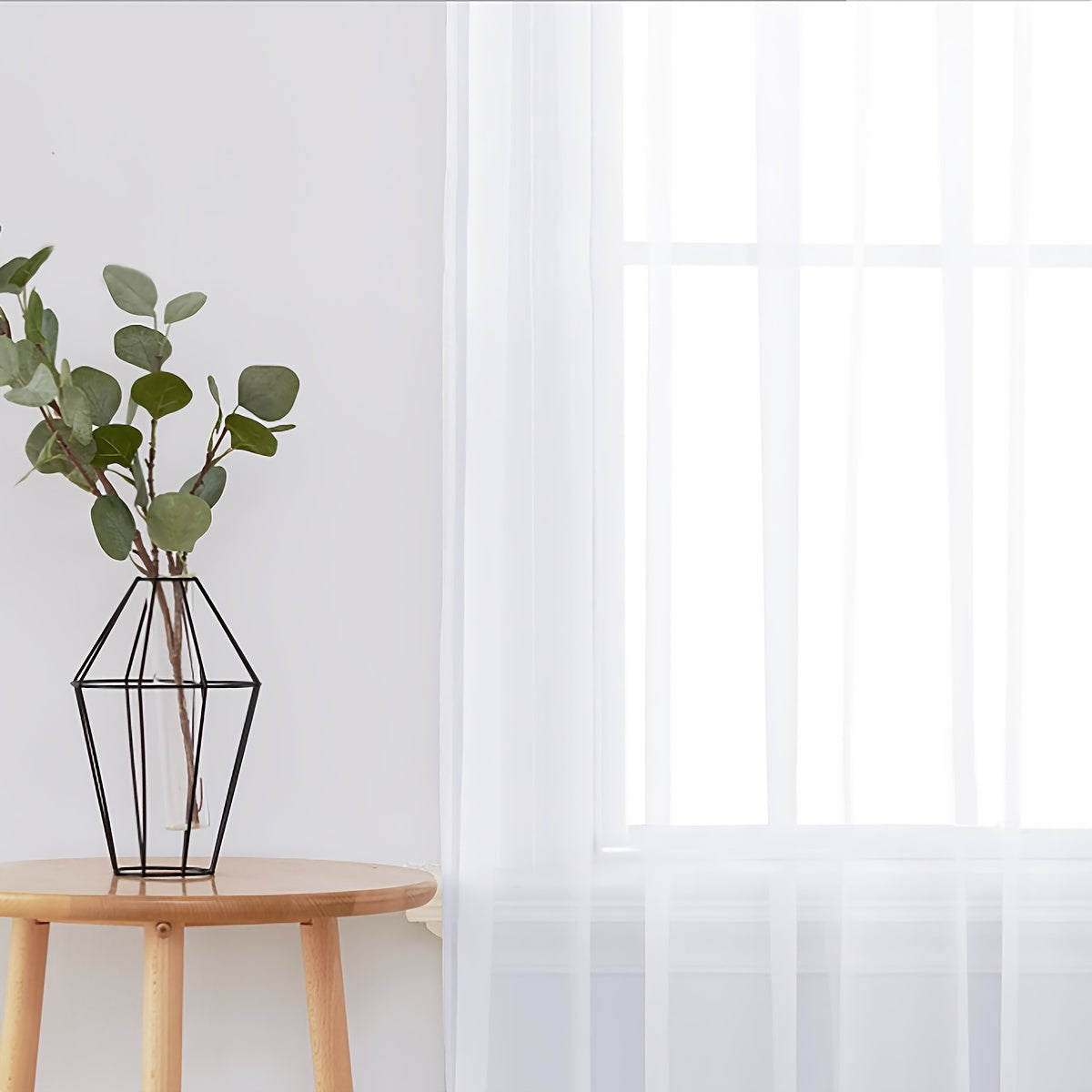 Modern Fresh Pastoral Curtain Rod Pocket Sheer Curtain