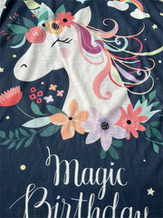 Girl's Pony One piece Dress Butterfly Sleeve Crew Neck Princess Dress Summer