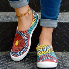 Floral Pattern Flat Shoes Women's Lightweight Casual Shoes