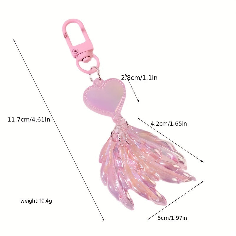 Luminous Love Feather Pendant for Women, Bag Mobile Phone Car Keychain