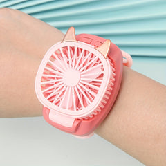 Cartoon Wristband USB Rechargeable Fan For Girls