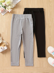 2pcs Girls Soft Stretch Long Pants for Spring and Autumn