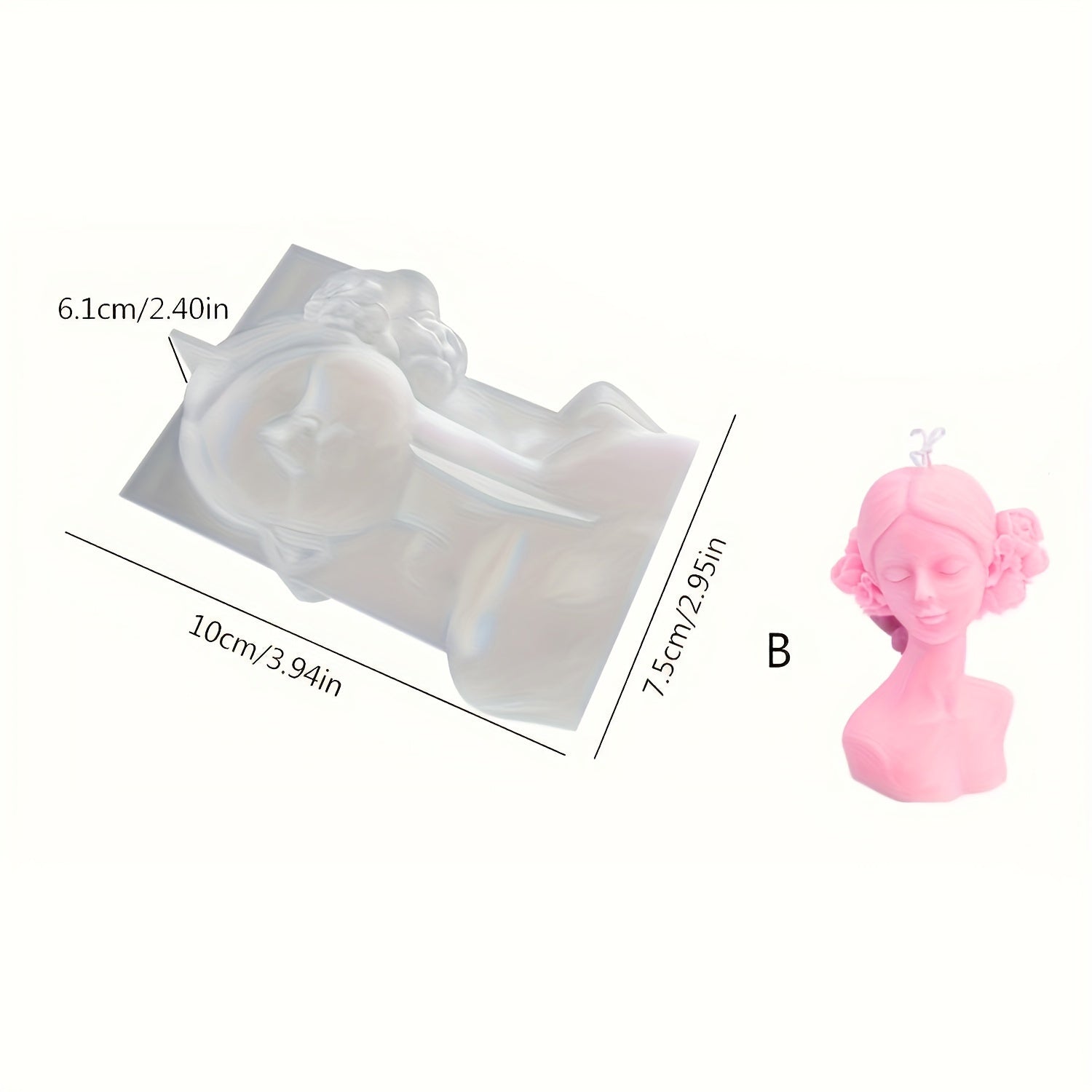 3D Girl Portrait Candle Making Mold for DIY Aromatherapy Decoration