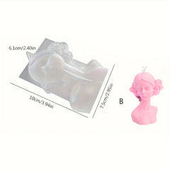 3D Girl Portrait Candle Making Mold for DIY Aromatherapy Decoration