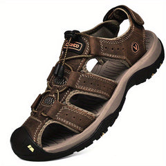 CLOHOO Men's Closed Toe Anti Collision Sandals Summer Beach Shoes